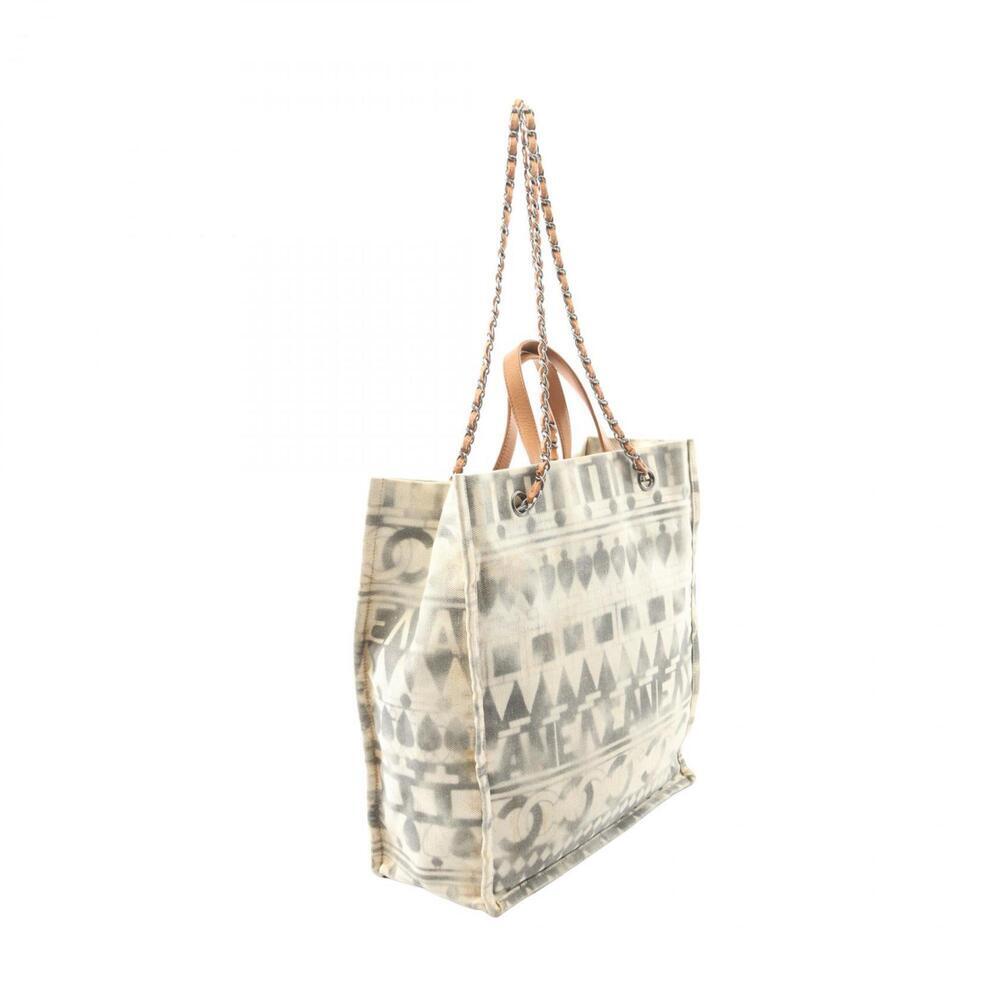 CHANEL Brown Leather Logo Tote Bag - Picture 2 of 13